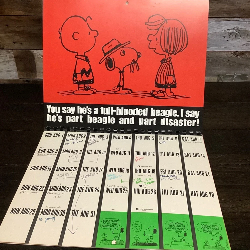Snoopy 1982 Week by Week Charlie Brown